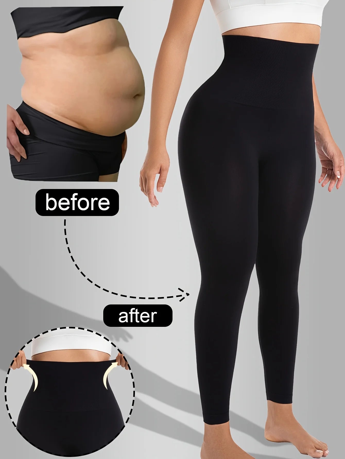 Tummy Control Shaping Leggings High Waist Compression Gym Tights Butt Lift Workout Soft Yoga Pants