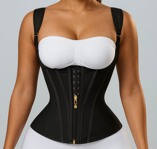 Fajas Colombianas Body Shaper Shapewear Women Vest Tops Double Compression Waist Trainer Corset Adjustable Zipper and Hook-eyes