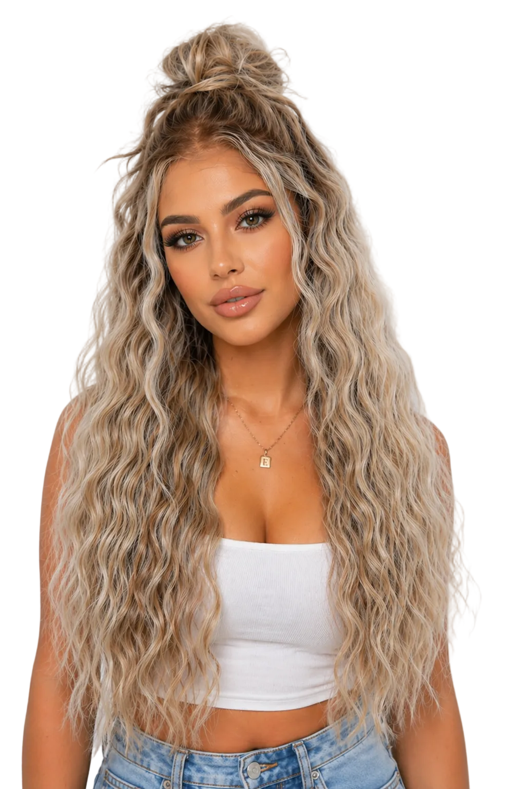 Luxury Lace Front Wig Water Wave Heat Resistant Synthetic Wig Custom Colors Available 18-26 Inch