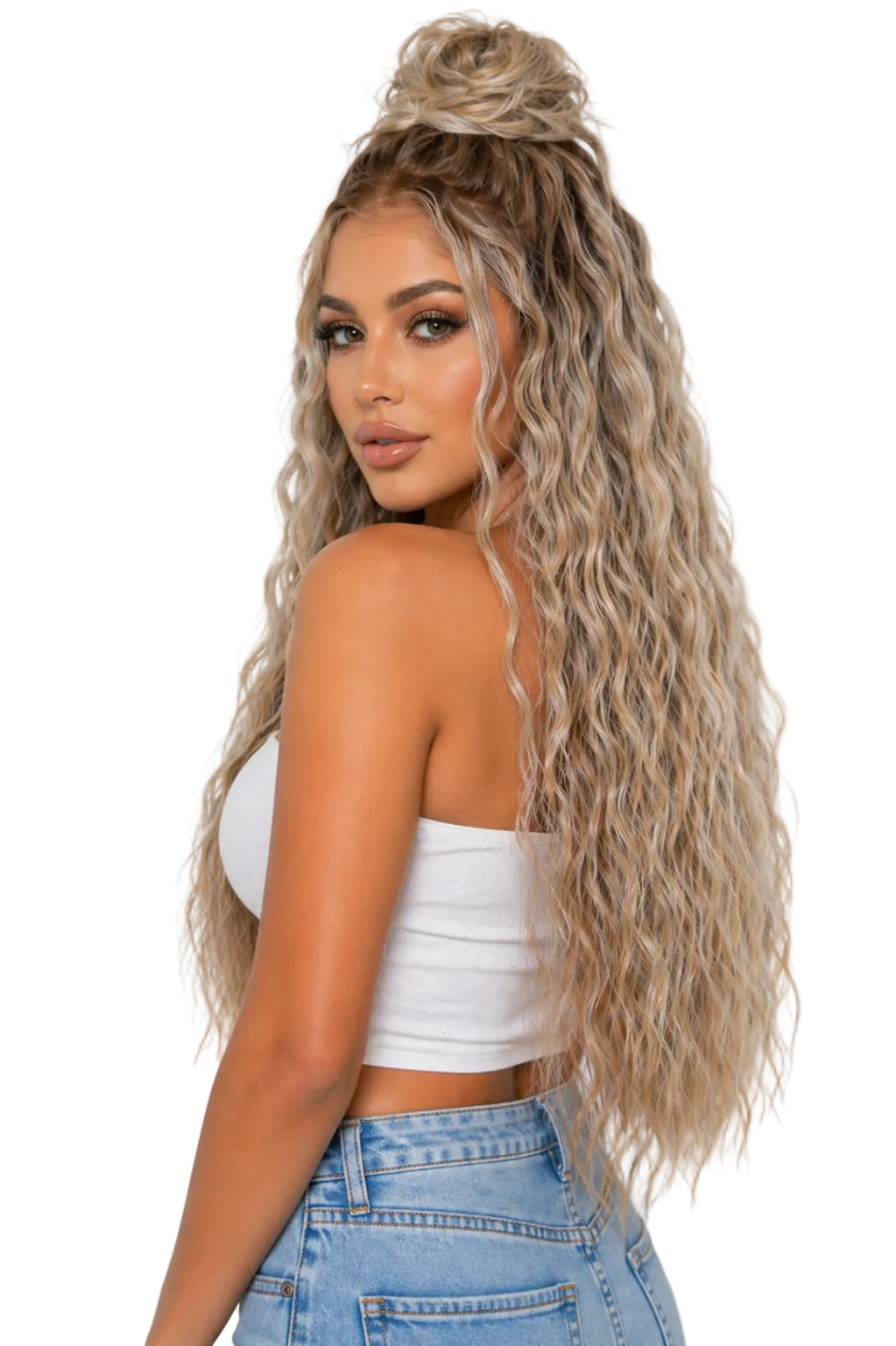 Luxury Lace Front Wig Water Wave Heat Resistant Synthetic Wig Custom Colors Available 18-26 Inch