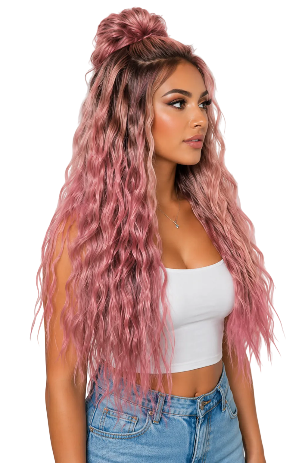 Luxury Lace Front Wig Water Wave Heat Resistant Synthetic Wig Custom Colors Available 18-26 Inch