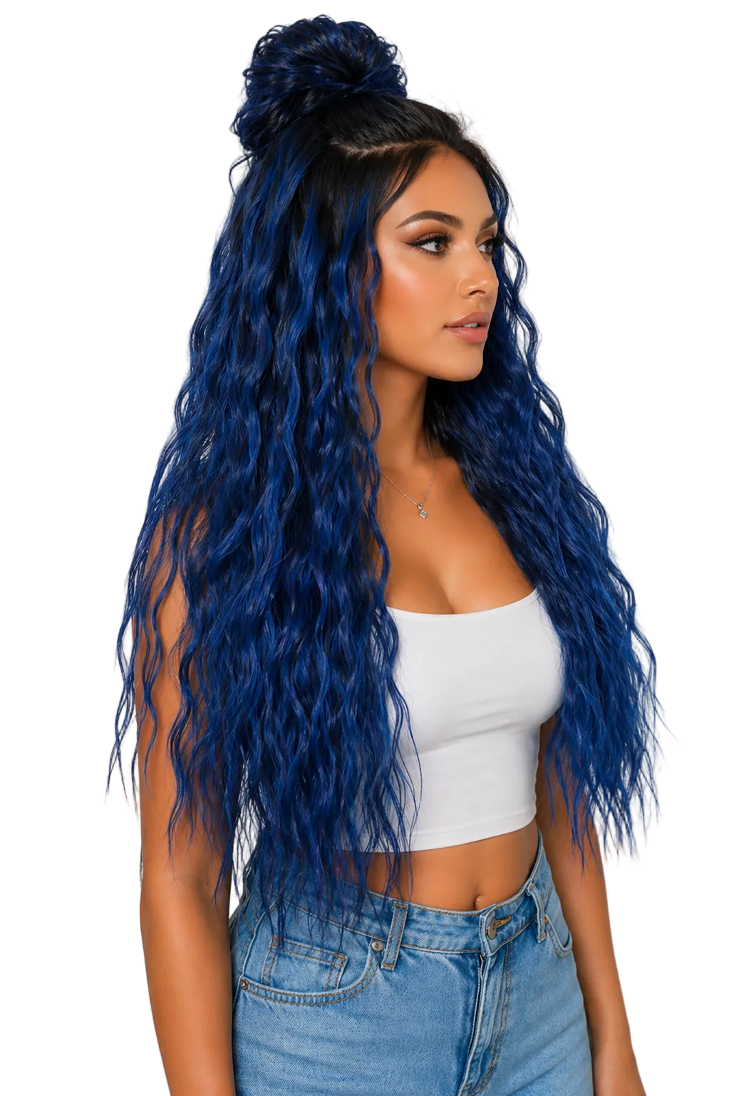 Luxury Lace Front Wig Water Wave Heat Resistant Synthetic Wig Custom Colors Available 18-26 Inch