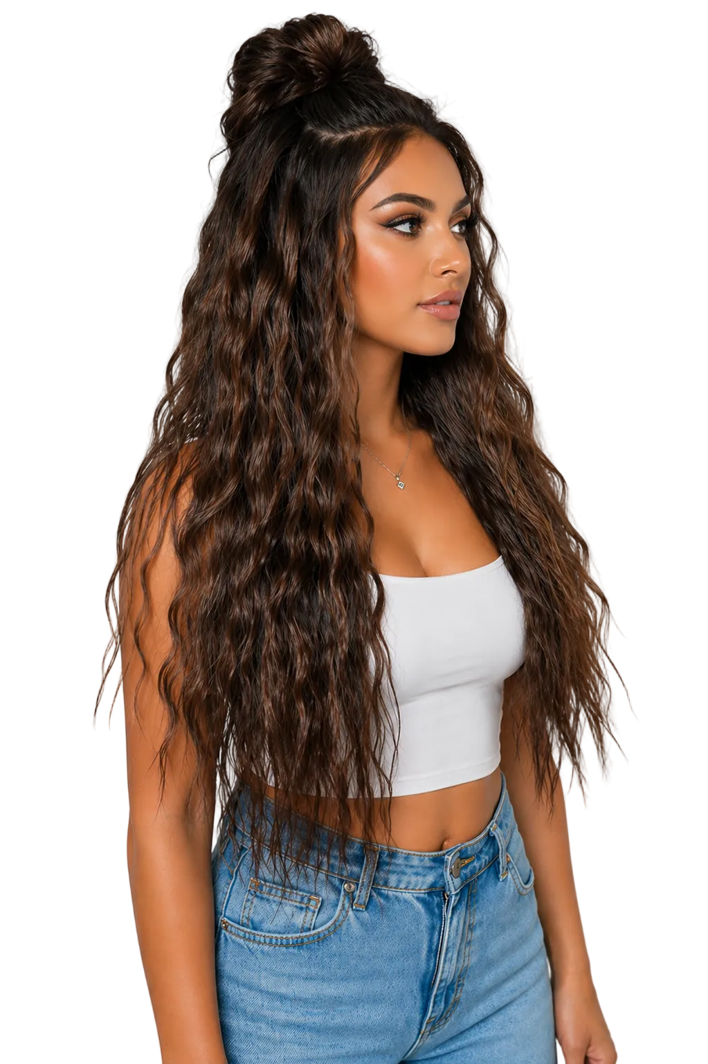 Luxury Lace Front Wig Water Wave Heat Resistant Synthetic Wig Custom Colors Available 18-26 Inch