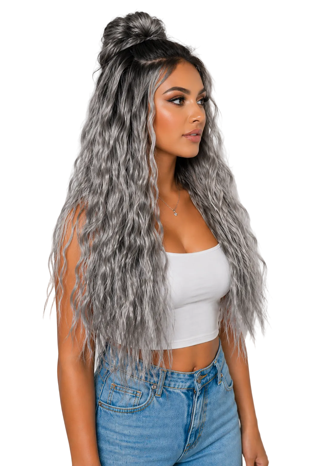 Luxury Lace Front Wig Water Wave Heat Resistant Synthetic Wig Custom Colors Available 18-26 Inch