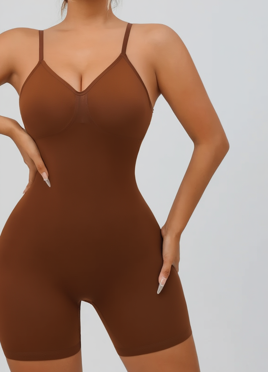 Women’s Seamless Shapewear Bodysuit Shorts – Tummy Control Waist Slimming Body Shaper