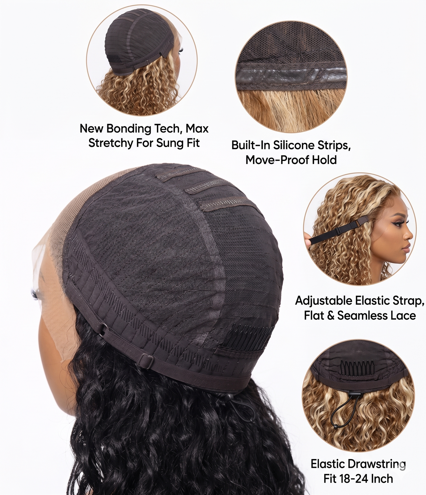 Honey Blonde Highlight Water Wave Bob Wig 13x4 HD  Glueless Lace Front Human Hair Pre Cut Pre Bleached Ready to Wear