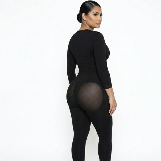 Colombian Full Body Shapewear Bodysuit | Postpartum & Post Surgery | Snatched Waist Tummy Control Long Sleeve
