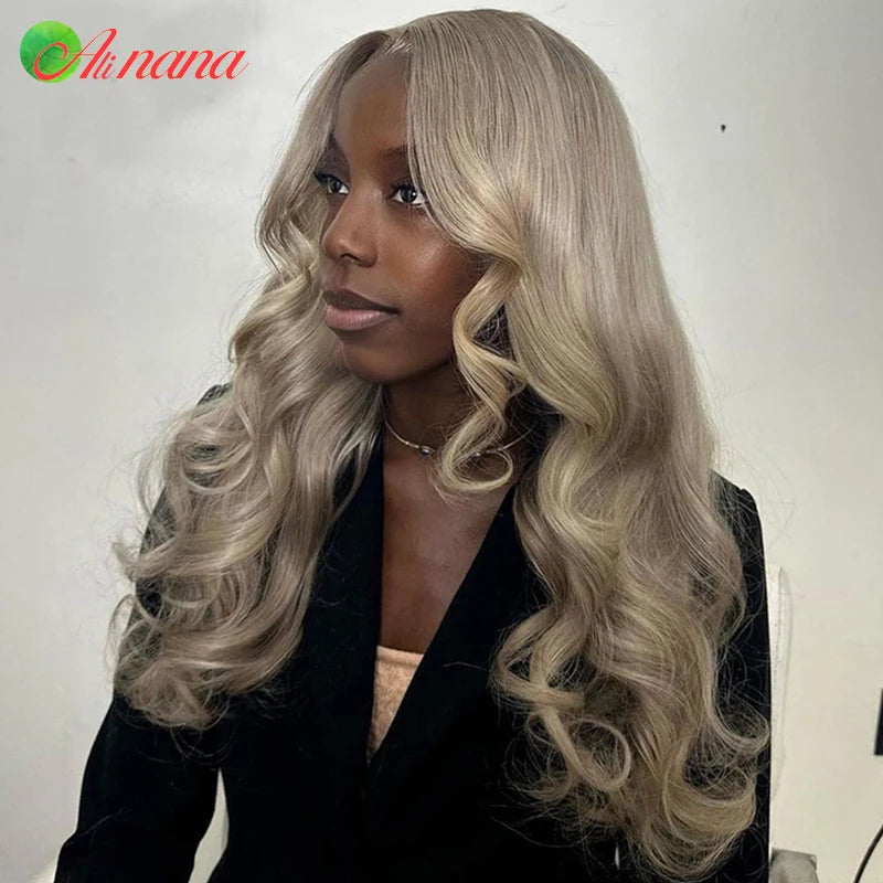 Highlight Ash Blonde Colored HD 13X4 Lace Front Wig Bleach Knots Pre-Plucked 5X5 Lace Closure Wig Human Hair Wigs For Women