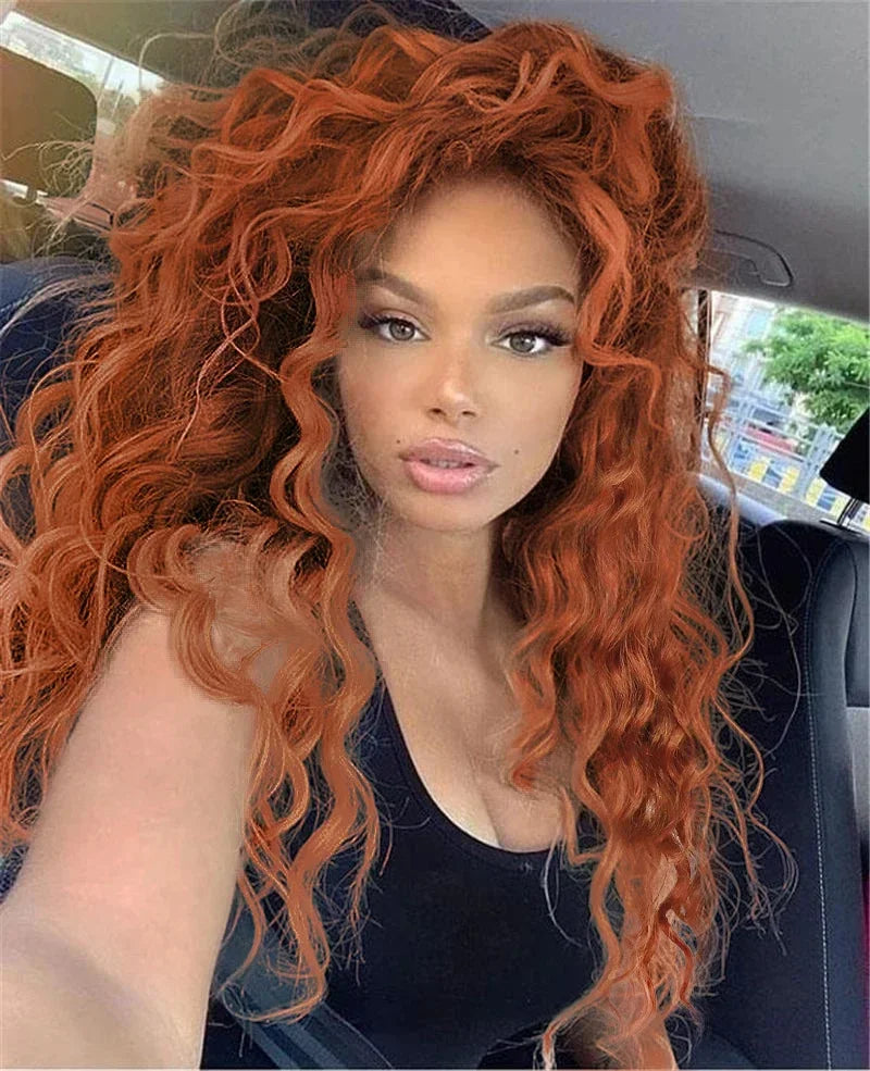 Synthetic Wigs Women Long Hair Ash Blonde Curly Wig Female Natural Wavy Drag Queen Regular Wig 80s Brown Ombre Wigs for Girls