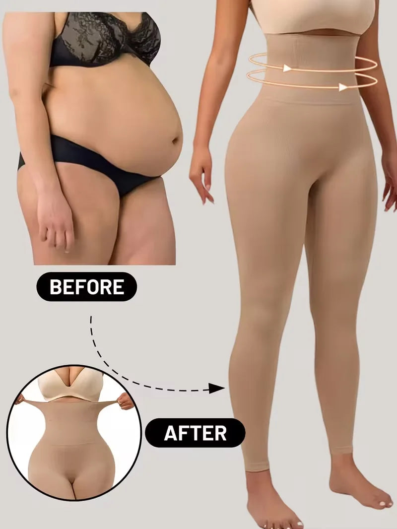 Tummy Control Shaping Leggings High Waist Compression Gym Tights Butt Lift Workout Soft Yoga Pants