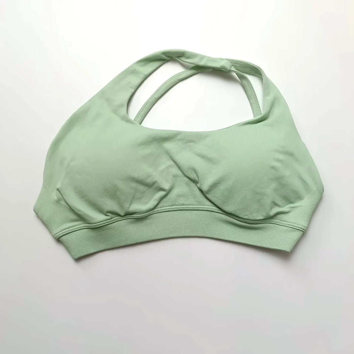 NCLAGEN Asymmetric Sports Bra Gym Top Woman High Support Halter Backless Fitness Speed Activewaer Workout Seamless Underwear