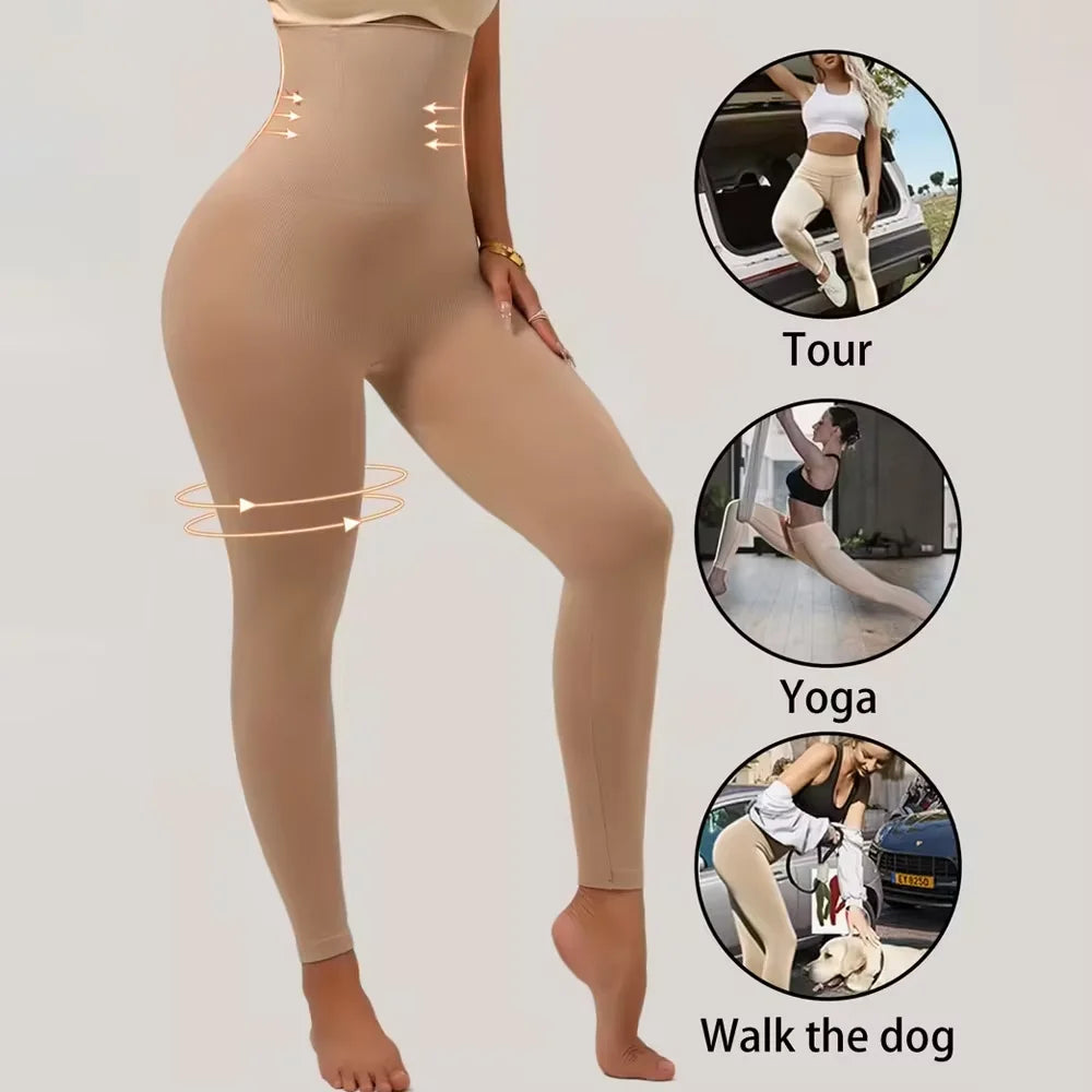 Tummy Control Shaping Leggings High Waist Compression Gym Tights Butt Lift Workout Soft Yoga Pants