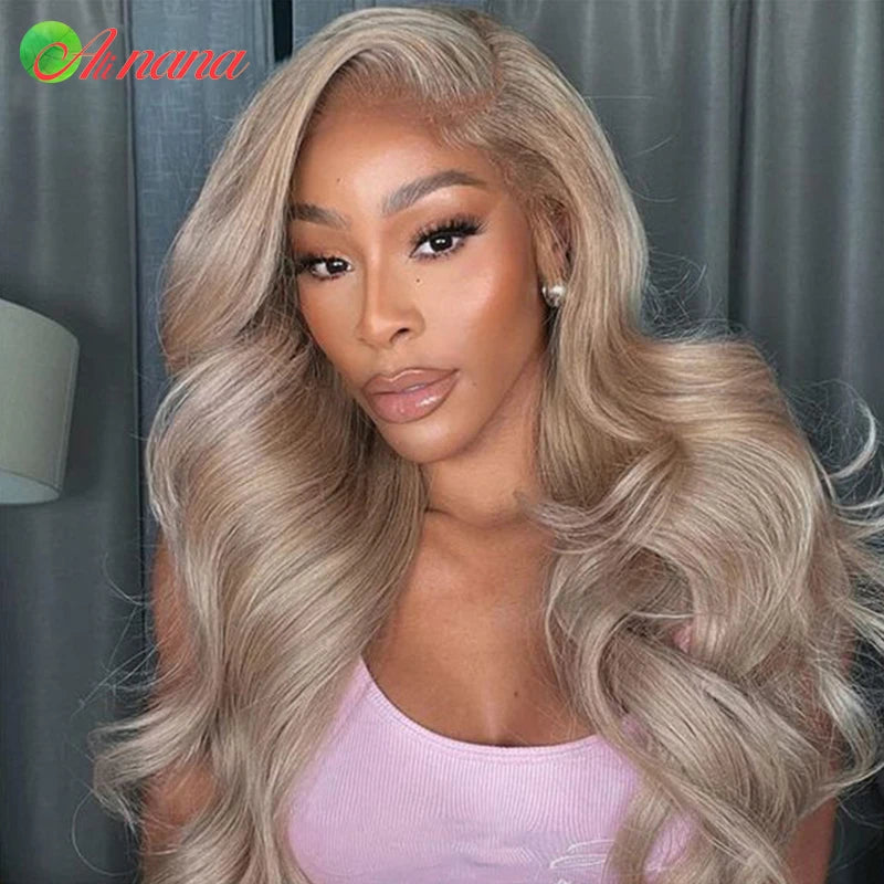Highlight Ash Blonde Colored HD 13X4 Lace Front Wig Bleach Knots Pre-Plucked 5X5 Lace Closure Wig Human Hair Wigs For Women